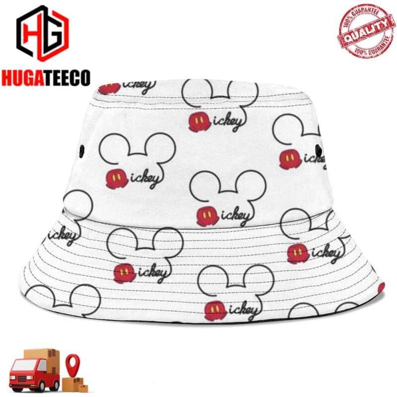 Mickey Mouse Disney Logo Summer Headwear Bucket Hat-Cap For Family