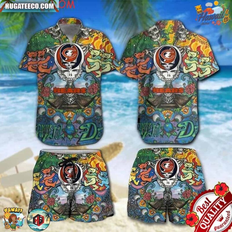 NFL Chicago Bears Grateful Dead Bears Hawaiian Shirt And Shorts