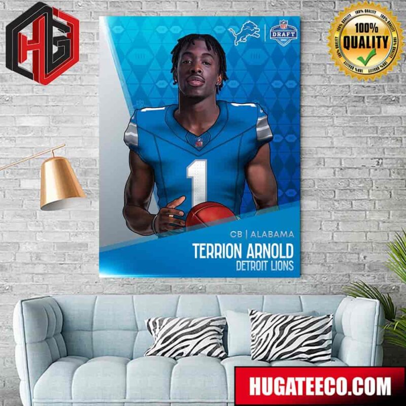 NFL Draft 2024 Cb Alabama Terrion Arnold Detroit Lions Poster Canvas