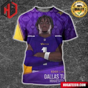 NFL Draft 2024 Edge Alabama Dallas Turner Minnesota Vikings All Over Print Shirt