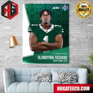 2024 NFL Draft T Penn State Olumuyiwa Fahanu Blocking For The New York Jets Poster Canvas