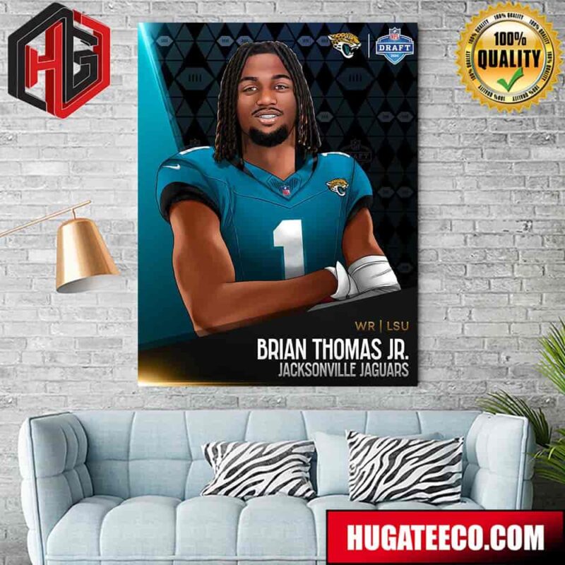 NFL Draft 2024 Wr Lsu Brian Thomas Jr Jacksonville Jaguars Poster Canvas