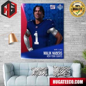2024 NFL Draft Wr Lsu Malik Nabers New York Giants Poster Canvas