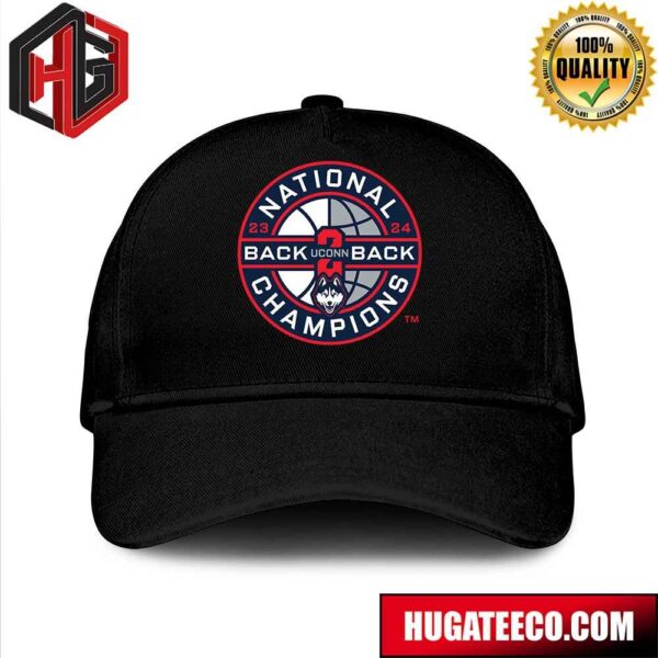 New Logo For Uconn Huskies Mens Basketball NCAA National Champions 2024 Hat-Cap