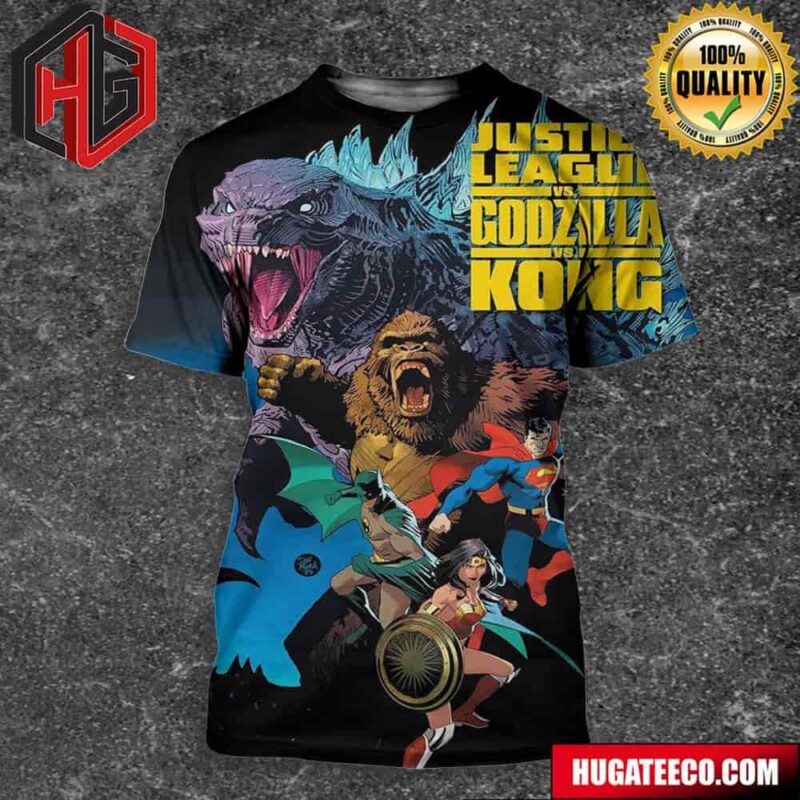 New Poster For Justice League Vs Godzilla X Kong 3D T-Shirt