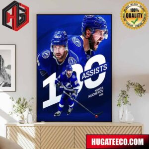 Nikita Kucherov Number 86 Hits 100 Assists Congratulations NHL Tampa Bay Lightning Poster Canvas