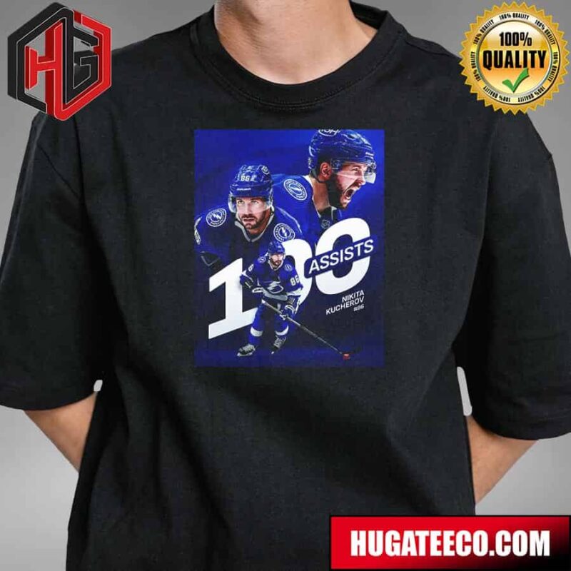 Nikita Kucherov Number 86 Hits 100 Assists Congratulations NHL Tampa Bay Lightning T-Shirt