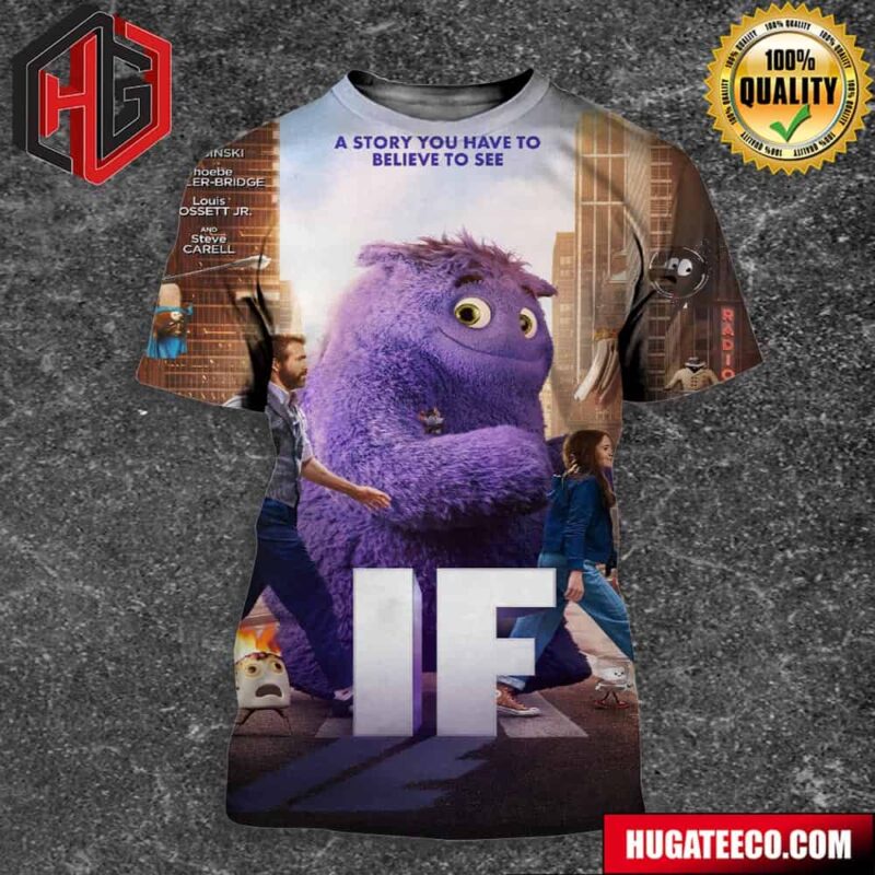 Official Poster For John Krasinski?s IF In Theaters On May 17 3D T-Shirt