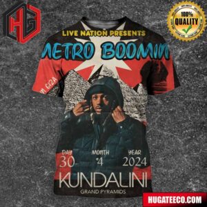 Official Poster For Metro Boomin Live Nation Presents April 30 2024 At Kundalini Grand Pyramids 3D T-Shirt