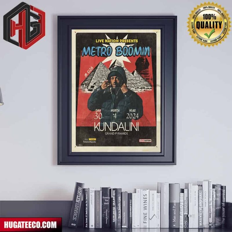 Official Poster For Metro Boomin Live Nation Presents April 30 2024 At Kundalini Grand Pyramids Poster Canvas