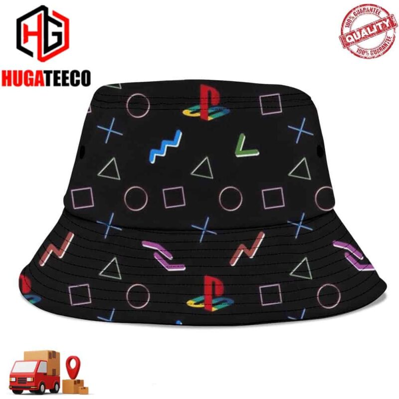 Playstation Logo Icon Game Summer Headwear Bucket Hat-Cap For Family