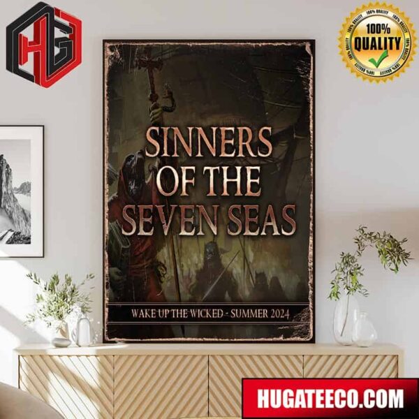 Powerwolf Sinners Of The Seven Seas Wake Up The Wicked Summer 2024 Poster Canvas