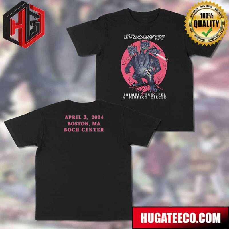 Puscifer For Tonight’s Second Performance At The Boch Center’s Wang Theatre Primus Puscifer A Perfect Circle April 3 2024 Boston Ma Two Sides T-Shirt