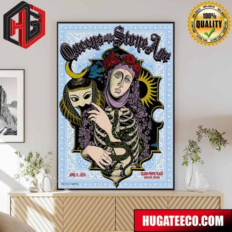 Queen Of The Stone Age Show Slush Puppie Place Kingston Ontario April 9 2024 Poster Canvas