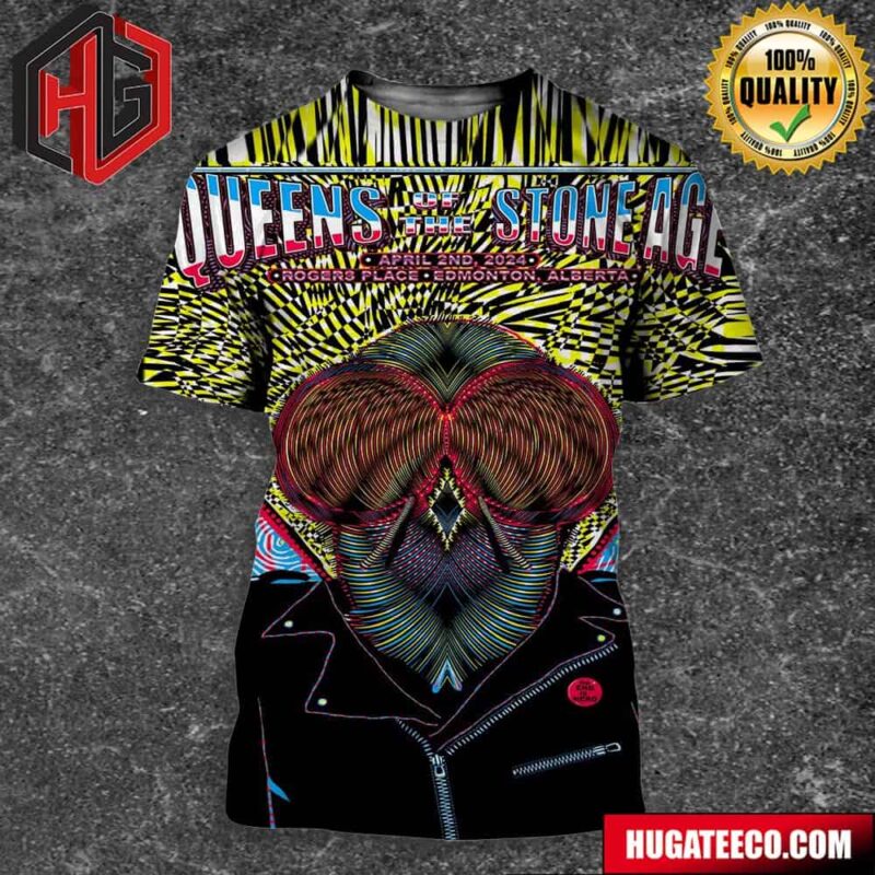 Queens Of The Stone Age The End Is Nero April 2nd 2024 Rogers Place Edmonton Alberta 3D T-Shirt