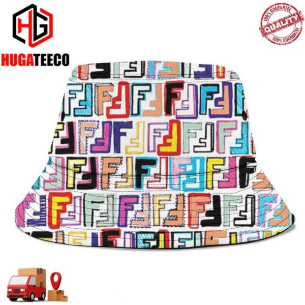 Random Colorful Fendi Logo Summer Headwear Bucket Hat-Cap For Family