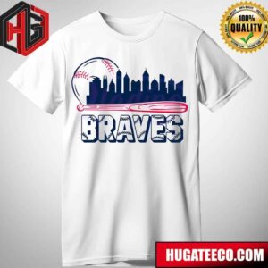 Retro Atlanta Braves MLB Baseball City Skyline T-Shirt