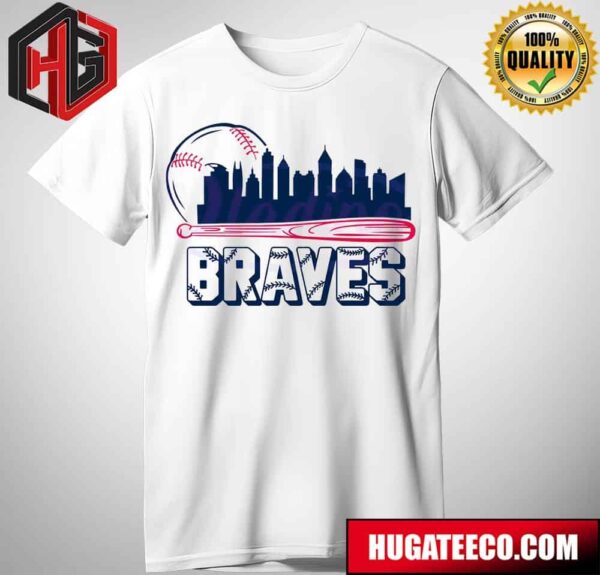 Retro Atlanta Braves MLB Baseball City Skyline T-Shirt