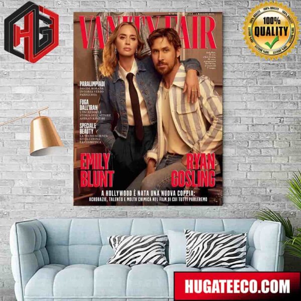 Ryan Gosling And Emily Blunt Cover The Latest Issue Of Vanity Fair Italia Poster Canvas