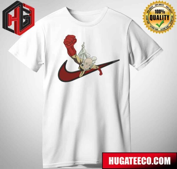 Saitama One Punch Man Nike Logo X Nike Swoosh Logo Merchandise T-Shirt