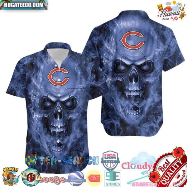 Skull Chicago Bears NFL Hawaiian Shirt