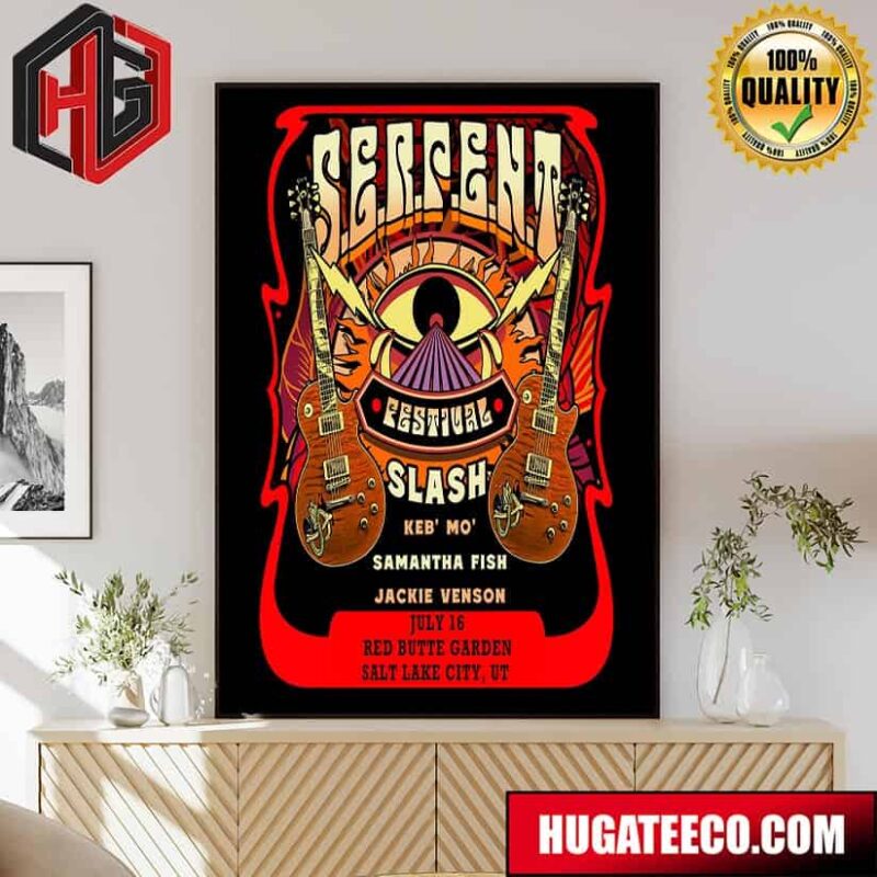 Slash Salt Lake City Utah With Keb Mo Samantha Fish And Jackie Venson July 16 Red Butte Garden Poster Canvas