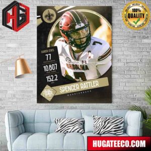 Spencer Rattler 2024 NFL Draft Quarterback New Orleans Saints Poster Canvas