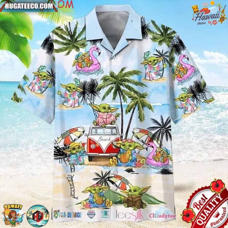Star Wars Baby Yoda Summer Blue Version Hawaiian Shirts