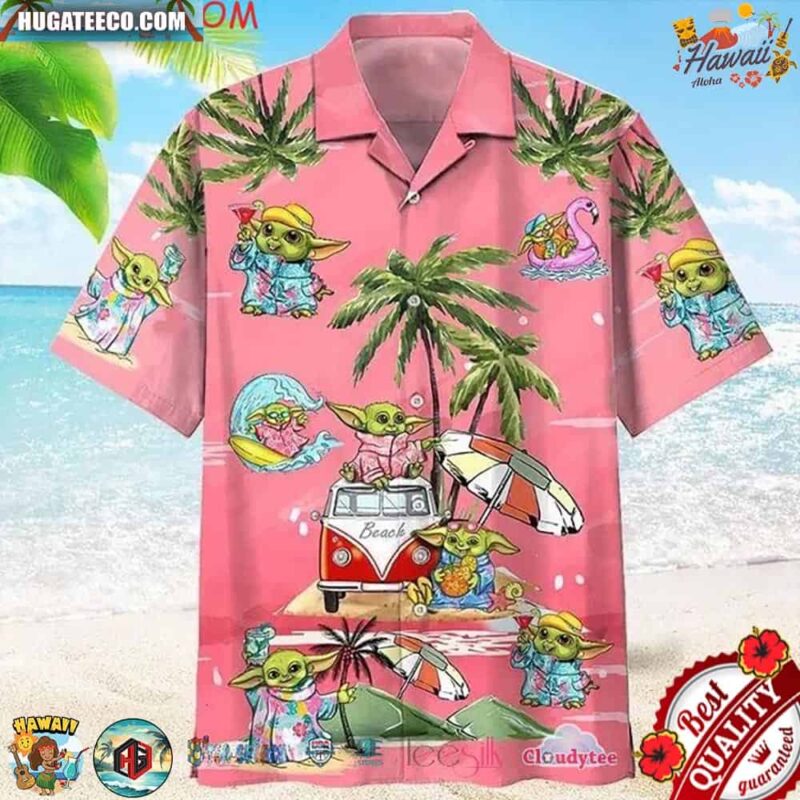 Star Wars Baby Yoda Summer Pink Version Hawaiian Shirts