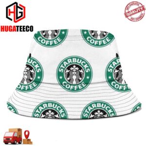 Starbucks Coffee Logo Green Color Background Summer Headwear Bucket Hat-Cap For Family