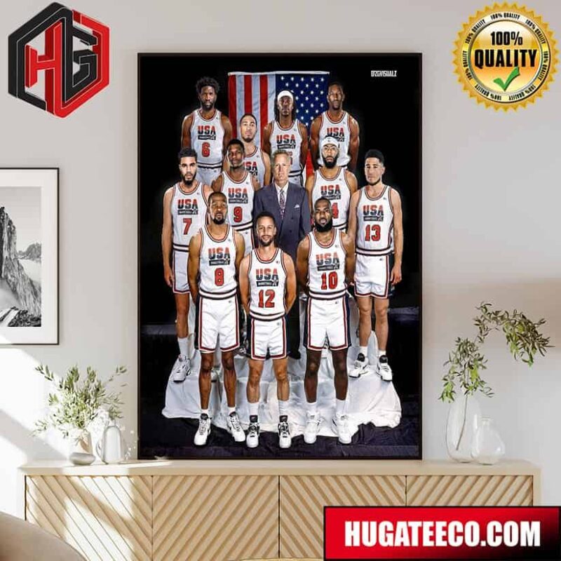 Team USA Basketball Roster Set For 2024 Olympics Poster Canvas