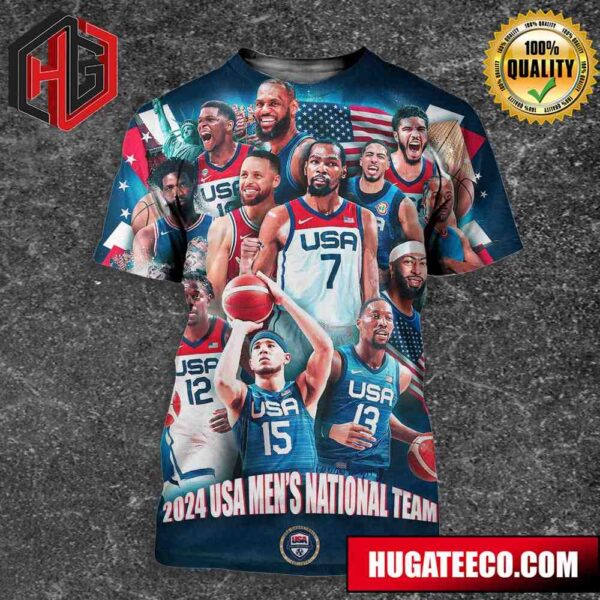 The 2024 USA Men’s National Team USA Basketball All Over Print Shirt
