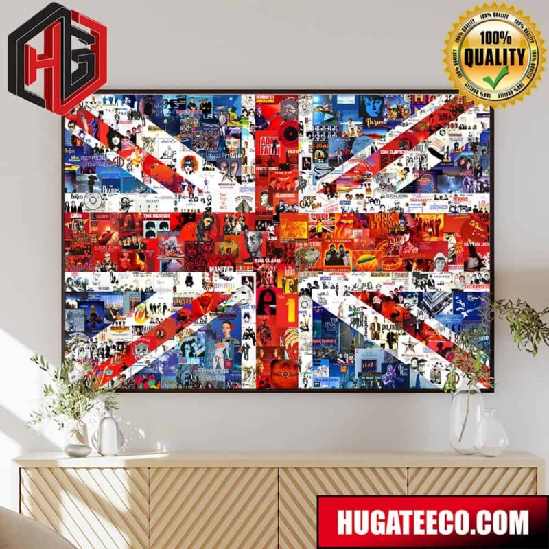 The 5 Greatest British Bands Of All Time Is The Beatles Led Zeppelin Pink Floyd The Rolling Stones And Queen Poster Canvas