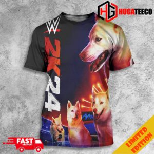 The Fur-ocious Nightmare Funny WWE 2K24 Games Poster Funny Dog 3D T-Shirt
