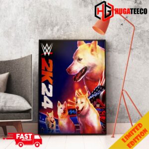 The Fur-ocious Nightmare Funny WWE 2K24 Games Poster Funny Dog Poster Canvas