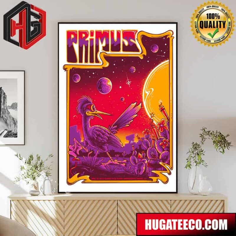 The Poster For Tonight’s Show In Phoenix Az Limited Edition For Primus Aril 16 2024 Talking Stick Resort Amphitheatre Phoenix Az Poster Canvas