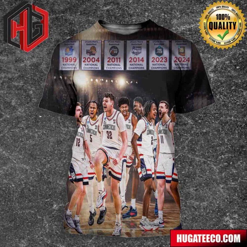 The Uconn Huskies Go Back-To-Back For The 2024 NCAA National Championship 3D T-Shirt