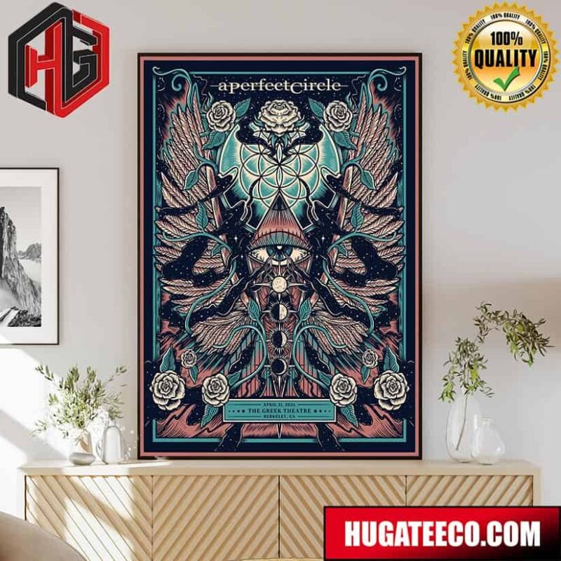 Tonight’s Poster For Berkeley Ca Sam Dunn Limited Poster A Perfect Circle April 21 2024 The Greek Theatre Poster Canvas