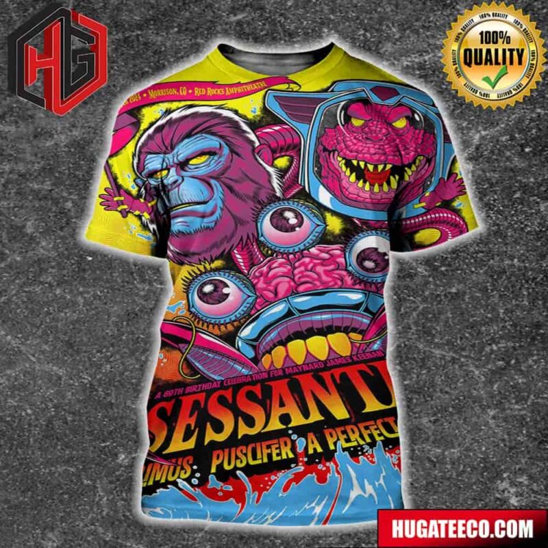 Tonight’s Sessanta Performance At The Red Rocks Amphitheatre With Primus Puscifer A Perfect Circle Limited-Edition All Over Print Shirt