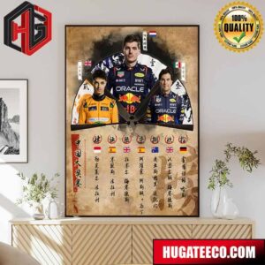 Top 10 Chinese F1 Racing Championships Poster Canvas