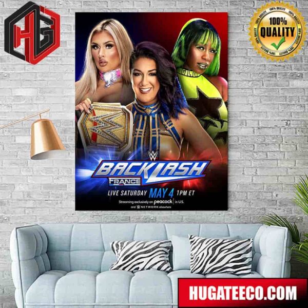 Triple Threat Match For The WWE Women’s Championship At Backlash France Live Saturday May 4 Poster Canvas