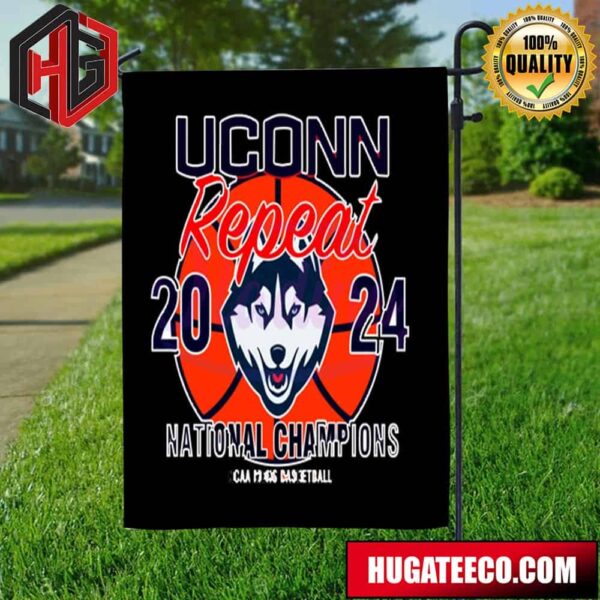 UCONN Huskies Men’s Basketball Repeat 2024 National Champions NCAA Men’s Basketball Garden House Flag
