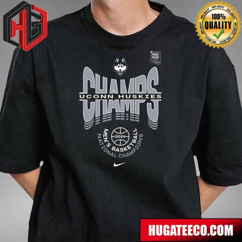 UCONN Huskies Nike 2024 NCAA Men?s Basketball National Champions March Madness Merchandise T-Shirt