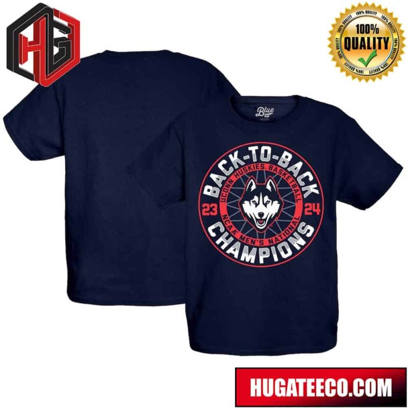 UConn Huskies Youth Back-To-Back NCAA Men’s Basketball National Champions T-Shirt