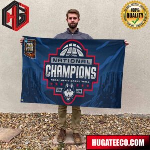 UConn Huskies WinCraft 2024 NCAA Men’s Basketball National Champions On-Court Celebration Towel Garden House Flag