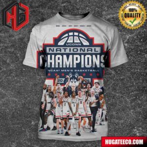 Uconn Huskie Back 2024 NCAA National Champions Again 3D T-Shirt