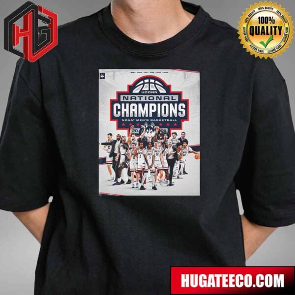 Uconn Huskie Back 2024 NCAA National Champions Again T-Shirt