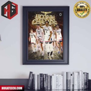 Uconn Huskie Men’s Basketball Back To Back Natty National Champions NCAA 2024 Poster Canvas