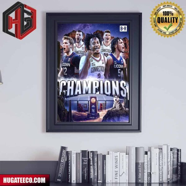 Uconn Huskie Take Down Purdue Goes Back-To-Back As National Champions NCAA 2024 Poster Canvas
