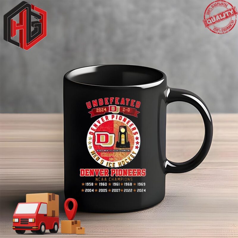 Undefeated 2-0 Denver Pioneers NCAA Men’s Ice Hockey Champions 2024 Ceramic Mug
